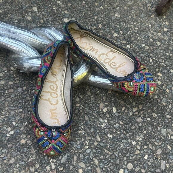 Sam Edelman Felicia Embroidered Patchwork Ballet Flats Size 17 - Picture 13 of 13